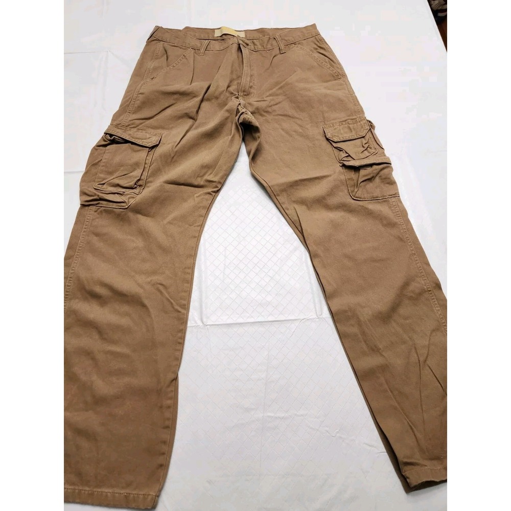 Wrangler Pants Mens 34x30 Brown Cargo Outdoor Workwear Utility Fishing Hunting